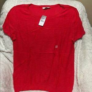 LOFT Bright Red Knit Top